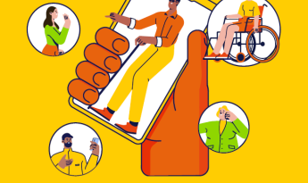 Portada del estudio: varias personas utilizando la tecnología para conectar con otros